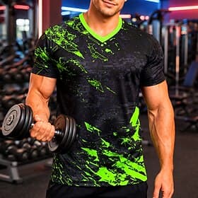 Men's Soccer Jersey Geometric Abstract Athletic Short Sleeve T-Shirt UPF 50 Quick Dry Breathable mesh fabric 2026 Soccer Fan Tee Training Gym Running Sports Gr
