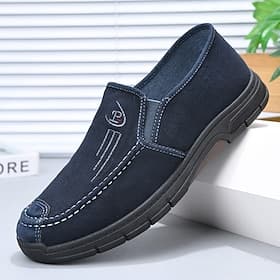 mocassini casual da uomo blu navy, morbidi e comodi, perfetti per camminare, leggeri e adatti all'uso quotidiano, ai viaggi, alla guida, all'ufficio e a uno st