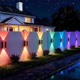 Solar Fence Lights 3 Modes LED Lens Solar Lights IP65 Up  Down Solar Wall Lights for Yard, Pool, Porch, Patio, Railing 1pc