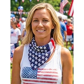 Women's Bohemian Cotton American Flag 2-Piece Bandana Set, Versatile Headscarf and Neck Gaiter for USA 250th Anniversary, Independence Day, Festivals and Every
