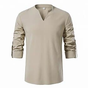 Medieval Renaissance Shirt Long Sleeves Pirate Viking Fancy Dress Men's Viking Pirate Halloween Carnival Performance LARP Ren Faire Adults' Shirt thumbnail 2