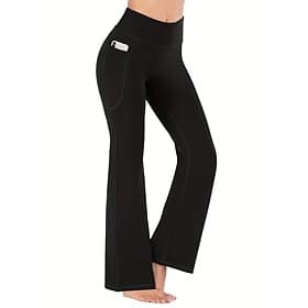Women's Pilates Pants Yoga Pants Pocket Ruched Butt Lifting High Waist Gym Workout Running Fitness Pants Leggings Bottoms Solid Color Dark Grey Black Navy Blue