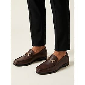Men's Genuine Leather Brown Loafers, Stylish Wedding Shoes for Groom and Wedding Guests