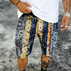 Men's Paisley Floral Print Ethnic Swim Trunks Bathing Suits Swim Shorts Board Shorts Mid Waist Retro Vintage Outdoor Vacation Dailywear Side Pockets Mesh Linin