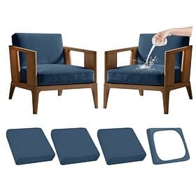 4Pcs Patio Stretch Cushion Covers, Outdoor Couch  Sofa Replacement Slipcovers for Patio Furniture Cushion Covers, Washable Reusable Furniture Protector