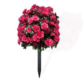 Artificial Azalea Flower with Ground Stakes, 23 UV Resistant Fake Azalea Garden Stake, Faux Greenery Shrubs for Outdoor Porch, Patio, Wedding, Party Decor, Dur