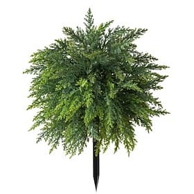 Artificial Cedar Tree Stake, 20.9 Inch Faux Greenery with Ground Spike, Lifelike Indoor/Outdoor Home Décor, Planter and Garden Decoration, Easy-to-Use Floor Or