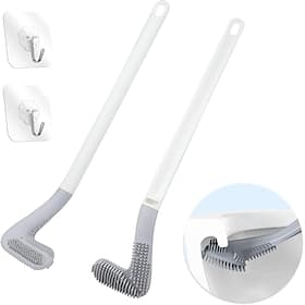 2 Pack Golf Toilet Brush, Long Handle Golf Brush Head Toilet Brush, Flexible Bendable Silicone Golf Toilet Bowl Cleaner Brush, Toilet Brushes for Bathroom 360