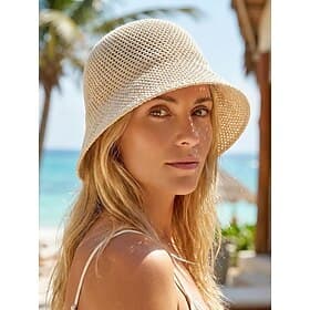 Bob bohème tissé pour femme, chapeau de soleil pliable en polyester respirant, disponible en plusieurs couleurs, idéal pour les vacances à la plage, le quotidi