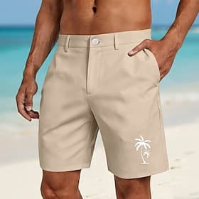 Men's Coconut Tree Tropical Plants Bermuda shorts Casual Shorts Golf Shorts Mid Waist Hawaiian Work Beach Sports Outdoor Flat Front Shorts with 4 Pockets Desig thumbnail 2