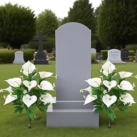 2pcs Cemetery Artificial Flowers for Memorial Day Large Maintenance Free Tombstone Decorations Suitable for All Seasons Ideal for Outdoor Cemeteries, Home Memo