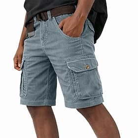 Homme Pantalon cargo Shorts cargo Shorts Short décontracté Short en velours côtelé Avec Poches Taille Élastique Uni Confort Longueur Genou Occasionnel Extérieu