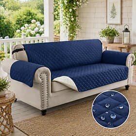 Water Resistant Reversible Couch Cover for 3 Cushion Cover Pet Friendly Sofa Cover for Dog Washable Furniture Protector  Slipcover with Non Slip Elastic Strap