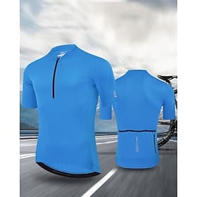 Men's Cycling Jersey Solid Short Sleeve Bike Jersey Top with 3 Rear Pockets UV Resistant Quick Dry Back Pocket Sweat-Wicking Sports Black White Red Clothing Ap
