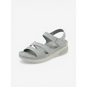 Women's Gray Comfortable Arch Support Sandals – Lightweight Cushioned Ankle Strap Walking Sandals, Soft Casual Shoes for Travel, Shopping, Outdoor Walking  Eve