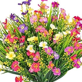 12 Bundles Artificial Daisy Flower Spring Grass Bouquet, Faux Plastic Fruit  Greenery, Decorative Faux Flowers for Home, Wedding, and Event Decor
