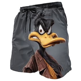 Men's Funny Duck Cartoon Animals Swim Trunks Bathing Suits Swim Shorts Board Shorts Mid Waist Hawaiian Beach Vacation Wear Side Pockets Mesh Lining Elastic Dra thumbnail 4