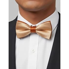 Men's Double-Layer Bow Tie, Polyester Material, Multi-Color, Adjustable Length, Elegant Wedding Party and Formal Dinner Accessory