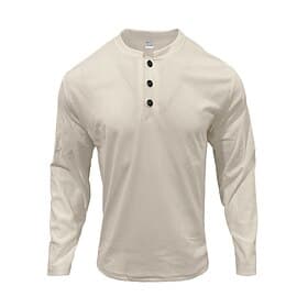 Homme T-shirt Chemise en velours côtelé Chemise Henley Chemise à Manches Longues manche longue Henley Printemps Automne Uni Mode Streetwear Loisir Boutons Occa