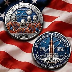 Artemis II Lunar Mission Commemorative Coin, 2026 Crewed Moon Return Tribute, Astronaut  Rocket Collectible, U.S. Space Program Historical Keepsake