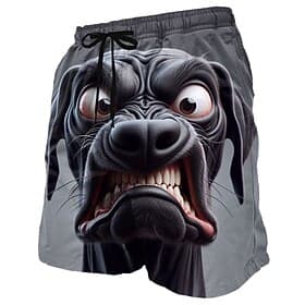 Homme Chien Expression du visage animaux de dessin animé Maillots de bain Maillots de bain shorts de bain Shorts de Surf Taille Moyenne Hawaïen Drôle Vacances