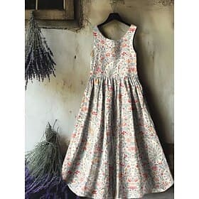 Damen Knielanges Kleid Boho-Kleid Sommerkleid Freizeitkleid Ethnokleid Elegant Bohemien Urlaub Strand Ferien Date Normale Passform Blumen Grafik Ärmellos Rundh thumbnail 2