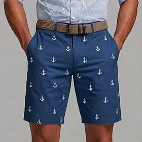 Homme Nautique Ancre Bermuda Short décontracté Short de Golf Taille Moyenne Vêtement décontracté de travaile Travail Plage Sport en Plein Air Short à devant pl