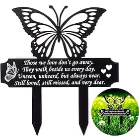 Elegant Butterfly Garden Memorial Sign, Weatherproof Grave Ornament, Decorative Cemetery Marker for Outdoor Yard Lawn Grave Decoration