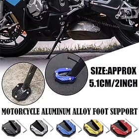5 Pack Motorcycle Kickstand Pad - Universal Aluminum Side Stand Foot Support Base, Anti-Slip Enlarged Parking Pad for Soft Ground, fits Motorbike Scooter, Easy