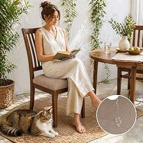 Waterproof Stretch Sofa  Chair Cushion Covers, Jacquard Corn Fleece, Elastic Straps, Non Slip Seat Covers, 2 4 6 Pack