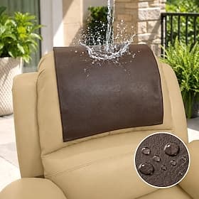 Rutschfester Kopfstützenbezug für Möbel-Schonbezüge, 100 % wasserdichter Kopfstützenschutz aus Kunstleder für Liegesessel, Vinyl-Kopfschutz für Sofa, Kinositzb
