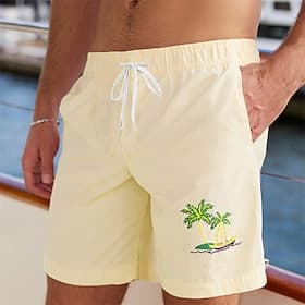 Per uomo Albero di Cocco Piante Tropicali Costumi da bagno Costumi da bagno Pantaloncini da bagno Pantaloncini da Surf Misura del girovita medio Hawaiano Vacan thumbnail 2