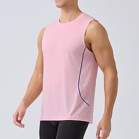 Men's Tank Top Vest Undershirt Sleeveless Shirt Sleeveless Crew Neck Summer Spring Plain Fashion Sporty Classic Quick Dry Slim Outdoor Gym Sports Black White P