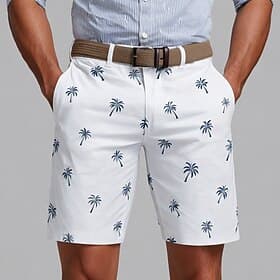 Men's Coconut Tree Tropical Plants Bermuda shorts Casual Shorts Golf Shorts Mid Waist Hawaiian Work Beach Sports Outdoor Flat Front Shorts with 4 Pockets Desig