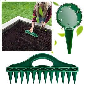 Hand Dibbler Garden Seeder Tool Set, 12-Hole Fast Seeding,Seeds Spreader Seed in Gardening Manual Soil Portable Seeds Spacer Soil Puncher for Planting Seeds So