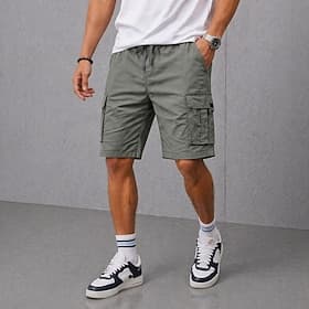 Men's Shorts Twill Cotton Cargo Shorts Grey