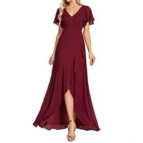 Women's Maxi Dress Chiffon Dress Party Dress Casual Dress Cocktail Dress Elegant Fashion Modern Outdoor Vacation Party Regular Fit Plain Short Sleeve V Neck Li