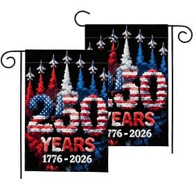 2 pcs U.S. 250th Anniversary Garden Flag Featuring Patriotic Eagle, Cross and One Nation Under God Durable Outdoor Yard Decoration for Celebrations