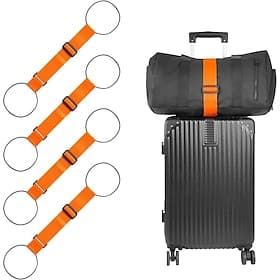 4er-Pack robuste, verstellbare Gepäckverbindungsgurte – Gepäckgurte mit verstellbarem Gummiband zum Verbinden von zwei Koffern, sicheres Handgepäck Reiseutensi