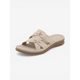 Women's Almond Arch Support Slide Sandals – Comfortable Cushioned Slip-On Slippers, Soft Sole Casual Summer Shoes for Walking, Travel, Home  Daily Wear