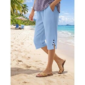 Women's Waffle Capri Pants Chinos Shorts Vacation Streetwear Casual Capris Medium Waist Plain Pocket Elastic Waist Comfy Soft Comfortable Stretchy Daily Outdoo