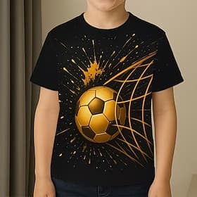 Boys' 3D Graphic Football Soccer T Shirts T shirt Tee Short Sleeve 3D Print Summer Spring Sports Fashion Streetwear Kids 5-12 Years Crew Neck Casual Daily Outd