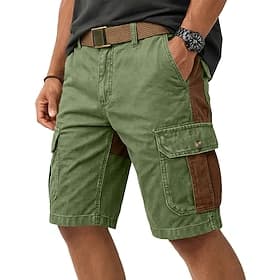 Men's Cargo Shorts Outdoor Shorts Casual Shorts Hiking Shorts Acid Wash Shorts Patchwork Color Block Multi Pocket Color Block Wearable Moisture Wicking Knee Le