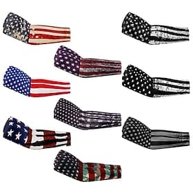 UV Protection Arm Sleeves American Flag  Sunblock Cooling Sports Sleeves for Outdoor Cycling, Hiking, Running  Mountain Climbing