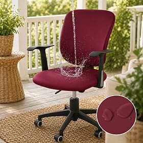 Waterproof Stretch Office Chair Covers PU Faux Leather Split Office Chair Cover Gaming Armchair Seat Cover Anti Dirty Removable