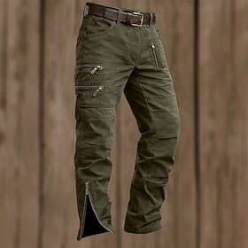 Men's Cargo Pants Tactical Pants Zip Leg Plain Comfort Breathable Full Length Casual Daily Outdoor Vacation Casual Black Army Green Inelastic