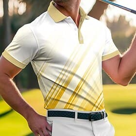 Men's Geometic Golf Sports Polo Shirts Short Sleeve Polo Shirts Collared Shirts Casual Athleisure 3D Print Buttons Breathable Mesh Spring  Summer Blue Yellow R