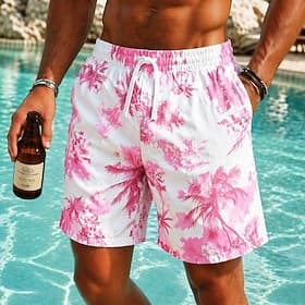 Men's Coconut Tree Gradient Color Tropical Plants Swim Trunks Bathing Suits Swim Shorts Board Shorts Mid Waist Hawaiian Outdoor Vacation Dailywear Side Pockets thumbnail 2