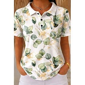 Women's Waffle Shirt Casual Shirt Summer Tops Graphic Leaf Geometric Vintage Stylish Sleeveless Regular Tops Casual Daily Outdoor Blue White Summer Spring Fall
