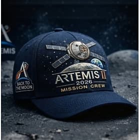 Artemis II Lunar Mission Commemorative Cap, Embroidered Space Exploration Baseball Hat, Adjustable Astronaut Moon Landing Souvenir Hat for Men Women Space Fans